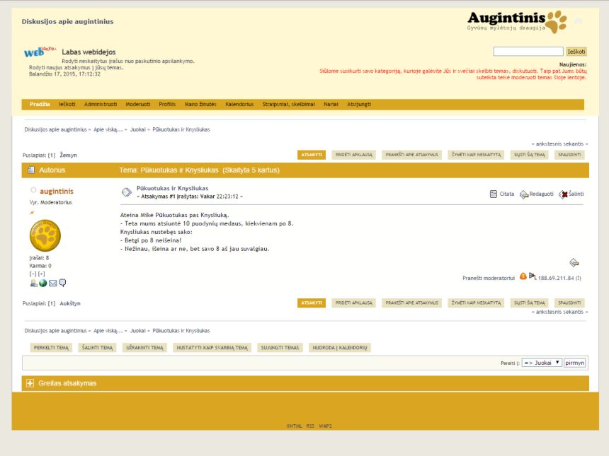 Forum for augintinis.eu